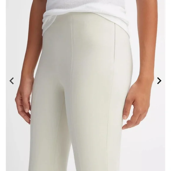 Vince stitch front seam ponte legging pants split hem Gesso light grey Medium - Picture 4 of 16